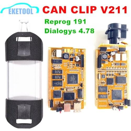 V207 CAN CLIP For Renault Code Reader Scanner CYPRESS AN2131QC AN2135SC NEC Relay Golden PCB Board Stable For Renault Can Clip