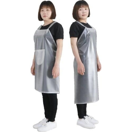 Waterproof Oil-proof Apron Kitchen Female Household Cooking Fashion Custom Logo Printing Work Male Adult Transparent Waist