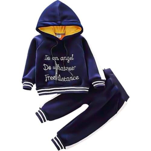 Winter Toddler Girl Clothes Boys Cotton Sets Girls Fleece Hoodies+Pants Sport Suit Baby Girl Christmas Outfit Children Clothing