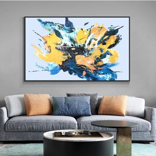 YIQING Large Size Gold Colorful Painting 100% Hand Painted Oil Painting On Canvas Abstract Textured Wall Art For Home Decor