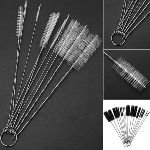 Brand New And High Quality Nylon Straw Brush Cleaner Bottle Tube Pipe Small Long Household Cleaning 10Pcs Set