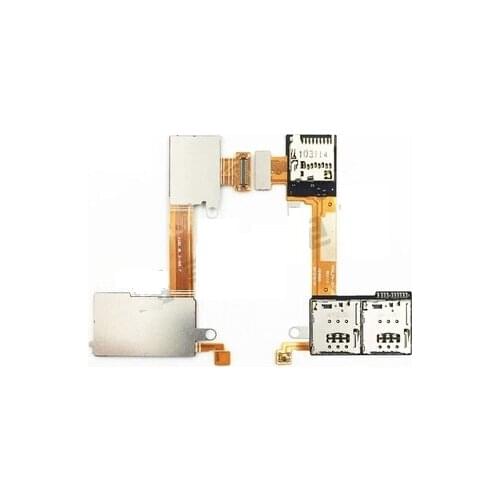 10 Pcs /Lot, Sim Reader Flex Cable For Sony Xperia M2 Sim Card Slot Holder+ TF Card Slot Reader Adapter Board Replacement