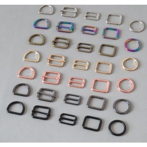 100Pcs Inside 25mm Metal Hardware O D Belt Ring Semiring Adjusters Rectangular Buckle For Bag Backpack Accessory Pet Collar Loop