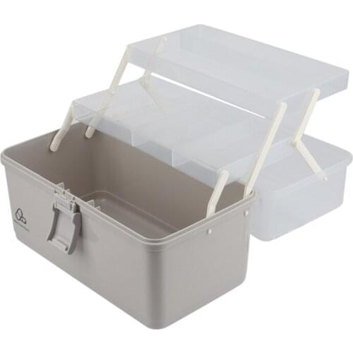 13 Inch Organizer Box Three Layer, Multipurpose Plastic Storage Box, Craft Box/Sewing Box Organizer/First Aid Box