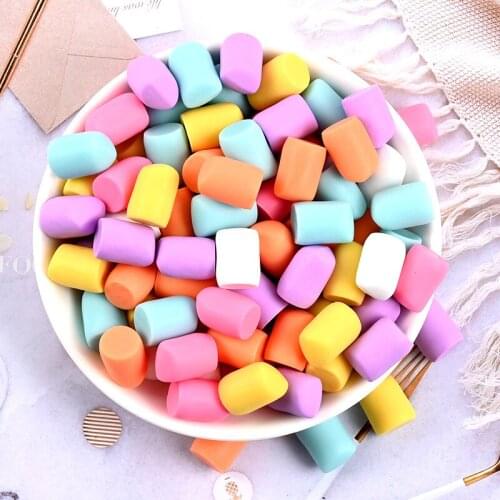 15pcs Mixed Colors Resin Kawaii Cotton Candy Cabochons Decoration Craft For DIY Hair Bow Center Scrapbooking Accessories