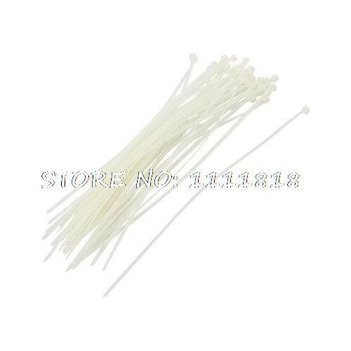 250 x 5mm Plastic Power Cable Wire Cord Zip Ties Straps White 50 Pcs