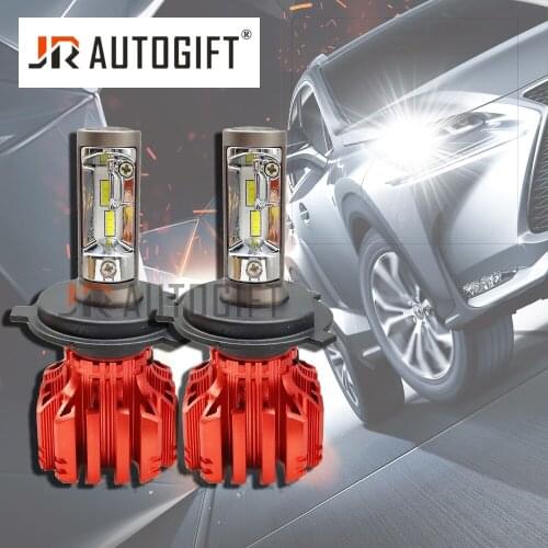 2X New car-styling H4 high low beam Led Auto Car Headlight small base S1 8000LM 6000K Automobile Bulb in front lights fanless