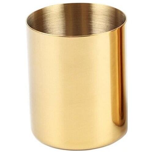 400ml Nordic style brass gold vase Stainless Steel Cylinder Pen Holder for Desk Organizers and Stand Multi Use Pencil Pot Holder