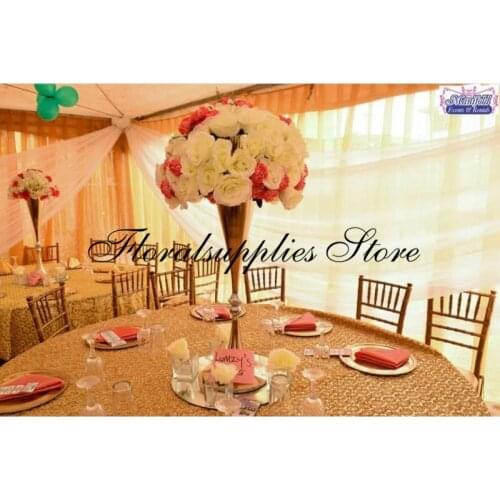 70cm Tall Gold Metal Flower Vases Table Centerpiece Wedding Decoration