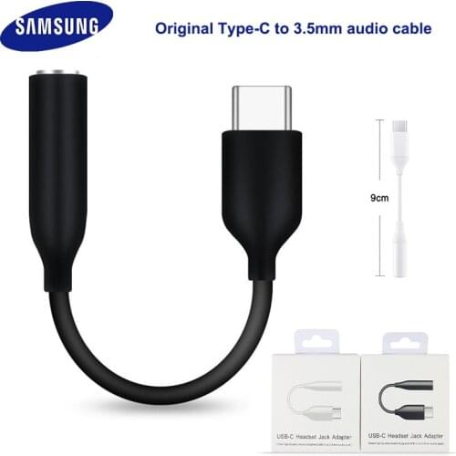 Samsung Audio Cable USB Type C to 3.5MM AUX Headset Jack Adapter For Samsung Galaxy S20+ NOTE 9 10 + pro A90 A60 A80 A8S A70