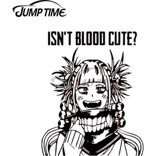 Jump Time 13 x 9cm For Himiko Toga Bokuno Hero Academia Car Stickers and Decals Waterproof Scratch-Proof Door Wall Auto Decor
