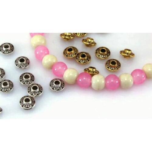 50Pcs/lot Tibetan Silver Metal ufo Beads Spacer Beads for Jewelry Making DIY Charm Bracelet