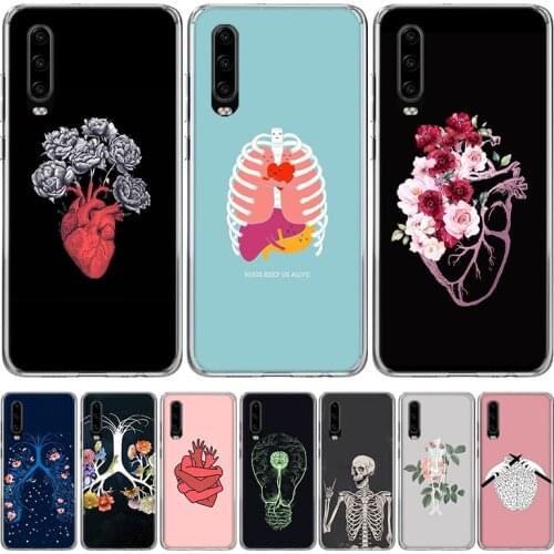 Human Organs Brain Phone Case for Huawei P30 P40 P20 P10 Mate 20 10 30 Lite Pro P Smart Z Plus + Art Luxury Cover Coque