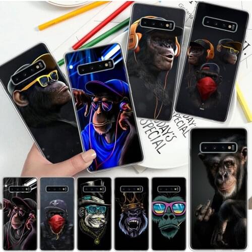 Funny Thinking Monkey With Headphone Art Phone Case For Samsung Galaxy A51 A71 A70 A50 A40 A30 A21 A20E A10S A41 A01 A6 A7 A8 A9