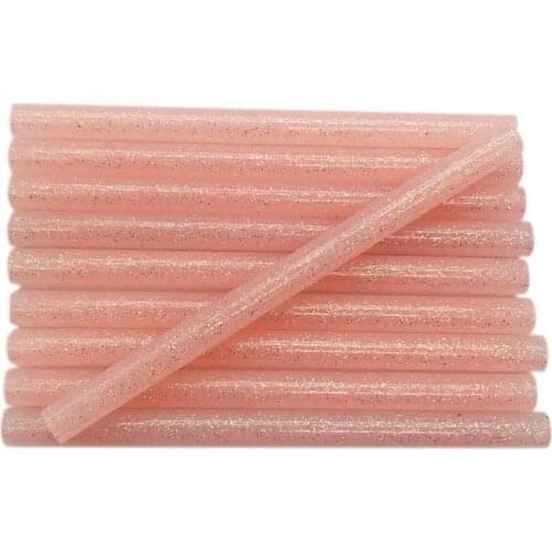 Colored Hot Melt Glue Sticks 7mm Adhesive Light Pink Color Glitter Glue Sticks Professional For Electric Glue Gun Craft Repair