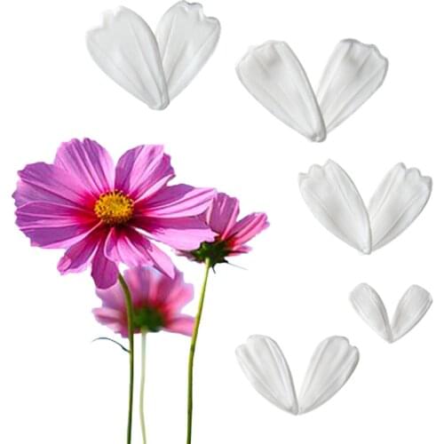 Flower Cosmos Petals Silicone Mold Fondant Cake Decorating Tool Silicone Mold Sugarcraft Chocolate Baking Tool For Cake Gumpaste