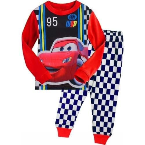 Disney designer Pijamas For Kids boy pajamas sets cotton Red Cars Long Sleeve Pyjama Ensembles Baby Nightwear Cartoon Clothes