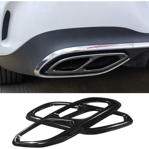 For Mercedes-Benz CLA Class C118 W118 2019~2021 stainless steel tail throat exhaust pipe muffler top cover decoration