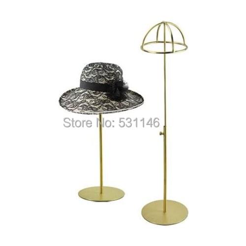 Hot sale high quality Gold Stainless Steel hat cap display stand holder racks 6pcs