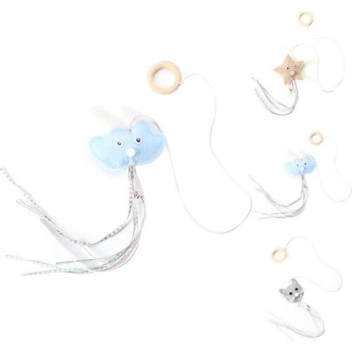 Cat Toy Cat Tassel Wand Star Cloud Cat Bell Decor Cat Teaser Wand Pet Cat Toys Interactive for Cats Kitten Cat Supplies