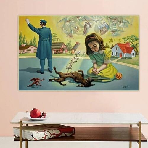 Holover Mark Ryden"Corkey Ascending To The Heavens "Canvas Oil Painting Childish & Weird Modern Pop Art Aesthetic Home Decor