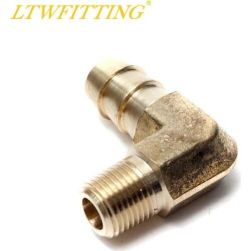 LTWFITTING 90 Deg Elbow Brass Barb Fitting 3/8 ID Hose x 1/8" Male NPT Fuel Boat