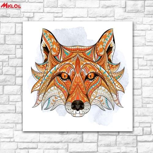 Fox head animal Oil Painting Wall Art Picture Paiting Canvas Paints Home Decor Abstract Print Painting Modern Wall Decor color