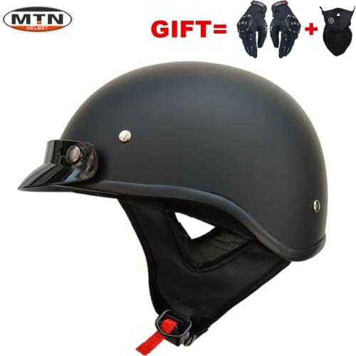 Retro Motorcycle Helmet Scooter Vintage Half Face Motor Helm Motorbike Vespa Mopeds Cafe Racer Cascos Commute Capacete De Moto