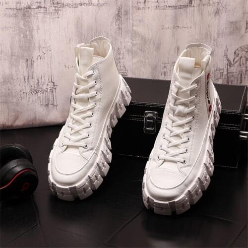 Pu Leather Men Shoes Tide Punk Sneakers Hip Hop Martin Shoes High Tops Trainers Loafers Ankle Boots Zapatillas Hombre