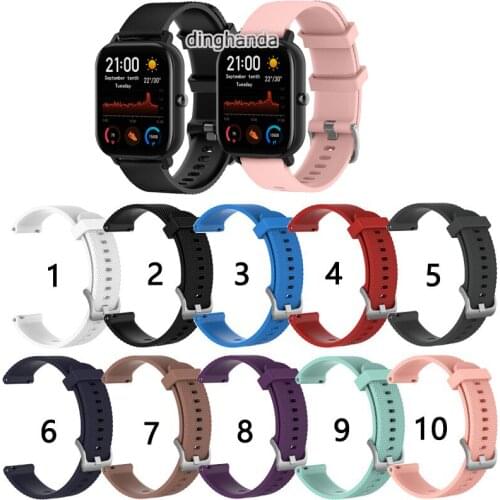 Soft Silicone Strap Replacement Watch Band For Huami Amazfit GTS / GTS 2e/ GTS2 / GTS2 mini/ Neo/ GTR 42mm