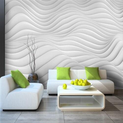 Seamless wallpaper Simple 3D wave pattern background wall painting
