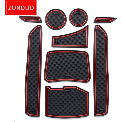 Anti-Slip Gate Slot Cup Mat For Chevrolet Camaro 2017 + Interior Accessories Door Non-Slip Pad Rubber Coaster Car Styling