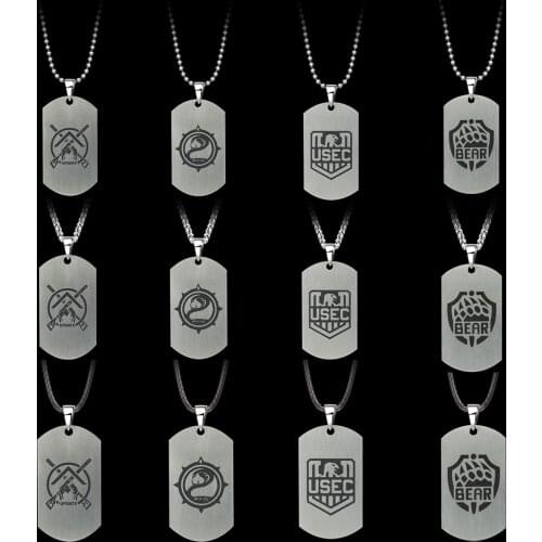 Game Escape From Tarkov Necklace Alloy Stainless Steel Pendant Choker BEAR USEC Snake Shape For Men Gift Jewelry Souvenir
