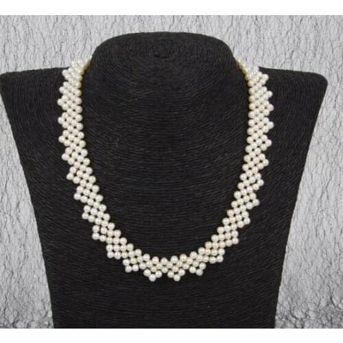 Jewelry 100% Natural AAA 3-4mm freshwater pearl Necklace for women