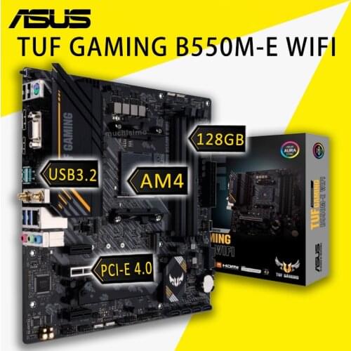 Socket AM4 Asus TUF GAMING B550M-E WIFI Motherboard AMD Ryzen 5000/4000G/3000 DDR4 128GB PCI-E 4.0 AMD B550 Gaming Placa-mãe AM4