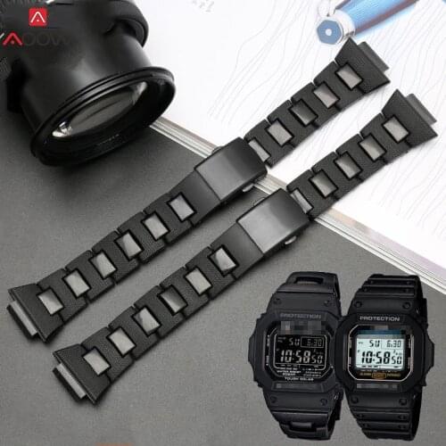 Watch Strap for Casio G-Shock DW5600 DW6900 GW-M5610 DW9600 Series Stainless Steel Plastic Watchband Bracelet with tools