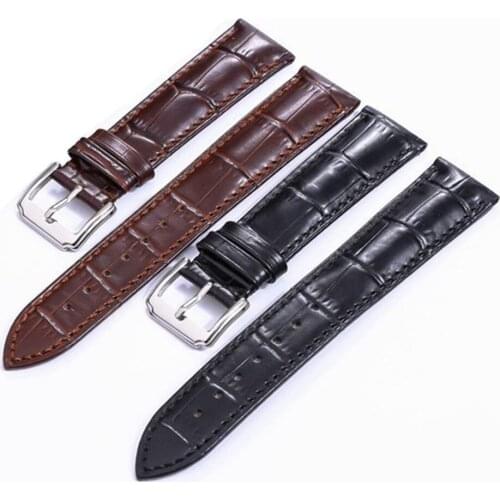 Men Watch Band Oil Wax Smart Leather Watchbands with Stainless Steel Metal Buckle Watchbands WB166
