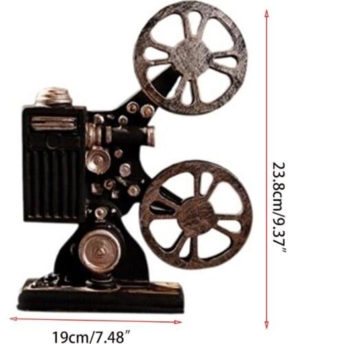 Retro Nostalgic Movie Film Projector Model Resin Figurine Sculpture Decoration