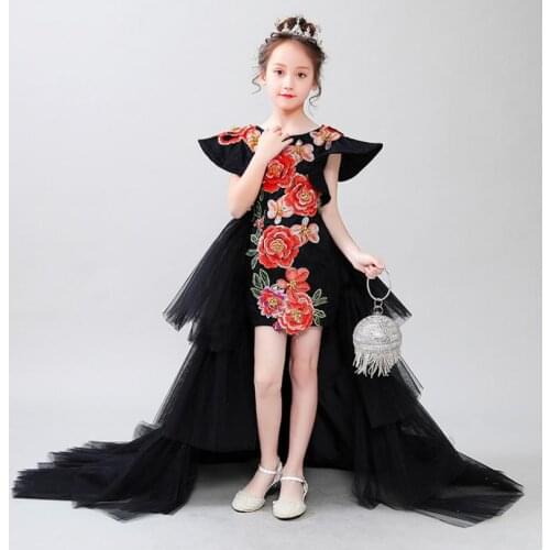 Luxury Teenage Long Party Prom Wedding Ball Gown Kids Dresses For Girls Children Trailing Princess Dress Modis Vestidos Y1360