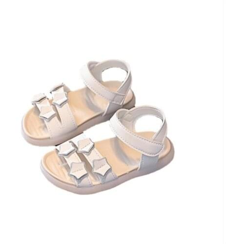 2021 summer new girls' sandals fashion solid color Decal princess shoes beach sandals soft bottom non slip girls' casual sandals