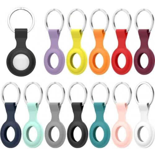 Silicone Protective Cover For Apple Airtags Locator Anti-lost Device Soft Keychain Protective Sleeve Bumper Case With Buckle