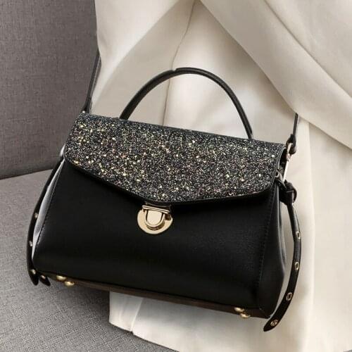 100% Cow Leather Handbags 2021 New Crossbody All-match Color One-shoulder Sequined Bag Purses and Handbags Luxury louisvuiton gg