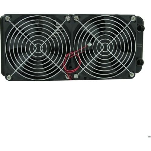 G1/4 240mm Computer Desktop Water Cooling 2 Fans Radiator Aluminum Thick 60mm