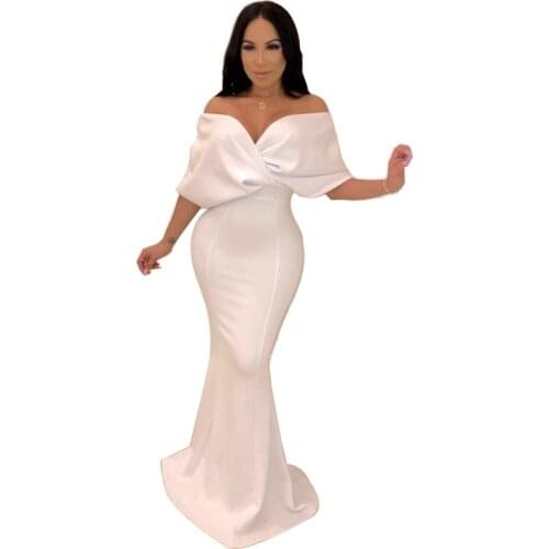 Women evening party dress vestidos long dress v-neck summer sexy party dresses Strapless long dresses vintage floor length