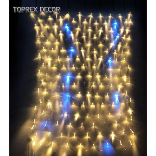 1.5*1.5m warm white with cool white flashing LED net light outdoor christmas tree lights fairy lights garland garden decoration