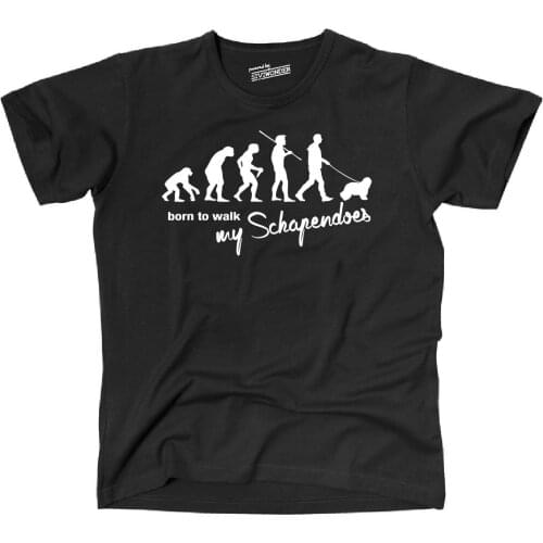 2019 Flash Slim Fit Crew Neck Evolution Schapendoes Born To Walk Hunde Hund Siviwonder Casual Tee Shirts