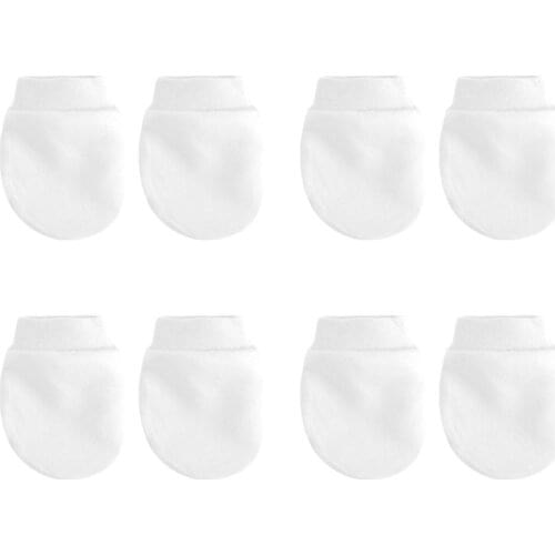 4 Pair/set Simple Cute Baby Knit Gloves Newborn Anti-eat Hand Anti-Grab Glove