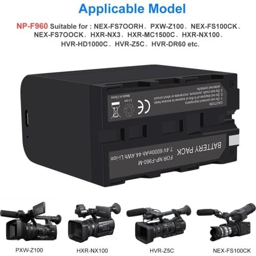 PALO 6000mAh NPF960 NP-F970 NP-F960 F970 pro Battery with USB Charge Output For Batteries PLM-100 CCD-TRV35 MVC-FD91 MC1500C