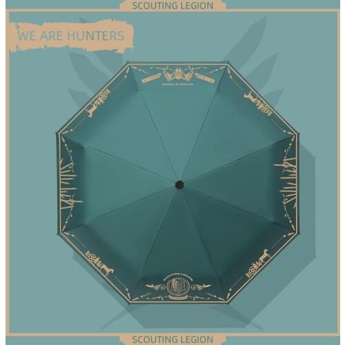 Anime Attack On Titan Theme Dual-use Umbrella Portable Folding Sun Rain Umbrella Men Women Cartoon Umbrella Xmas Gifts