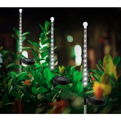 1pcs 2pcs Meteor Shower Rain Light Solar Powered DC 6V 24LED Falling Rain Drop XMAS Garden Aisle Lawn Decoration Lamp